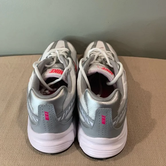 Nike Women's Metallic Silver and Red Sneakers - Picture 5 of 7